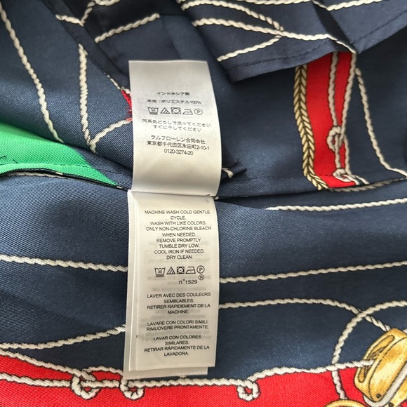 Lauren Ralph Lauren Multi Print Nautical Motif Twill Shirt Size M - Picture 8 of 12